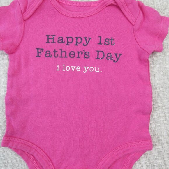 Lot of 3 Carter's Onesies Bodysuits Baby Girls 3M Pink White Daddy’s Princess - Picture 2 of 6